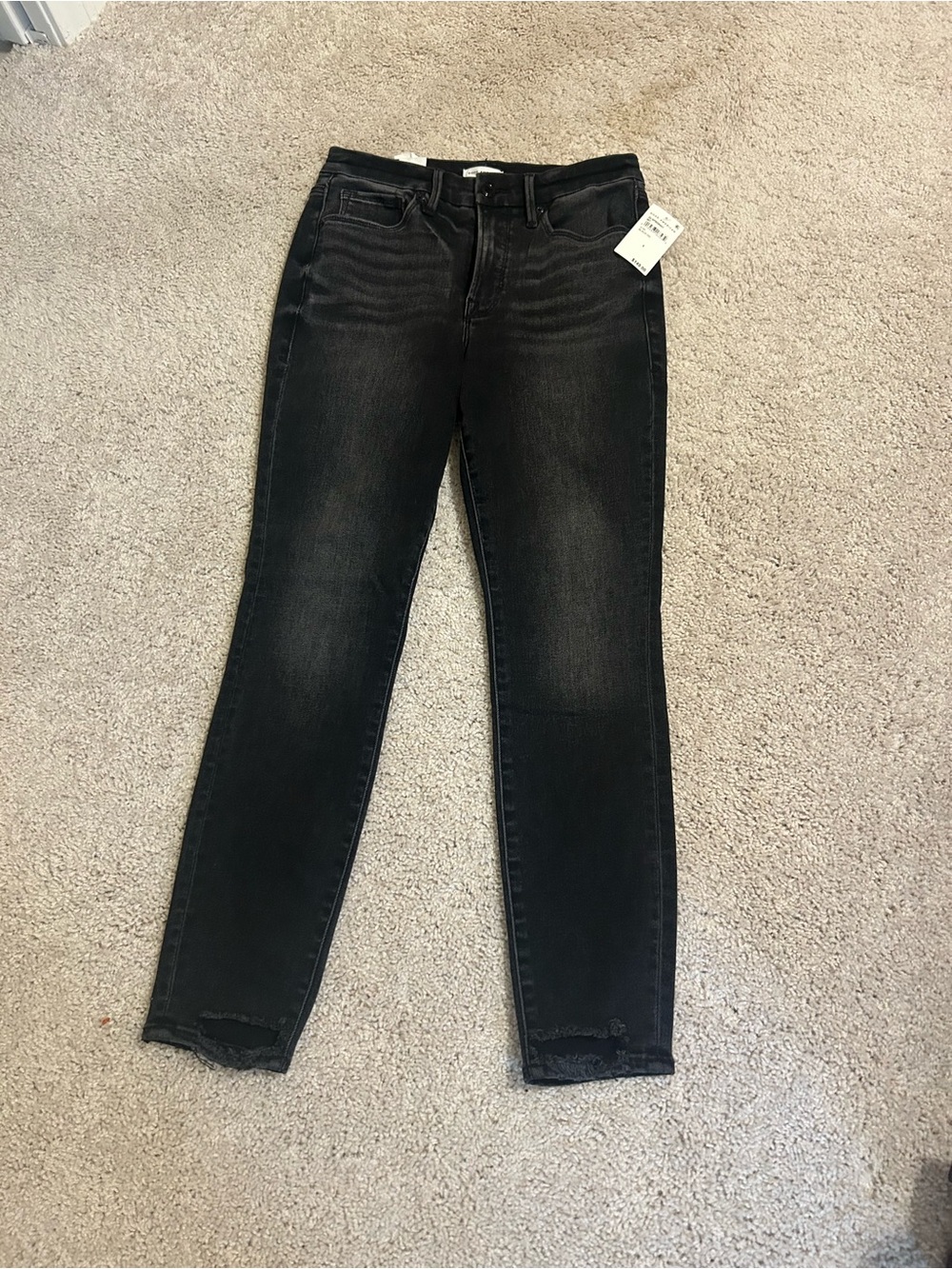Good American Black Washed High-Rise Skinny Jeans